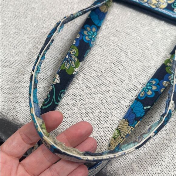 VERA BRADLEY Tie Tote Mod Floral Blue Purse Handbag - Picture 6 of 8
